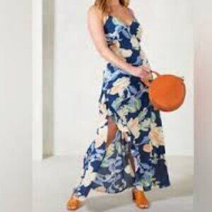 Rokoko floral spaghetti strap maxi dress Sz M